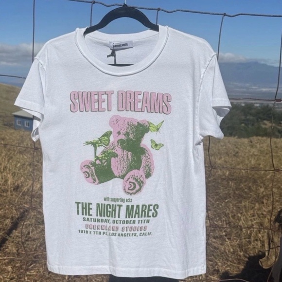 NWT Daydreamer Free people Sweet Dreams teddy Short Sleeve Graphic Tee shirt - Picture 5 of 5